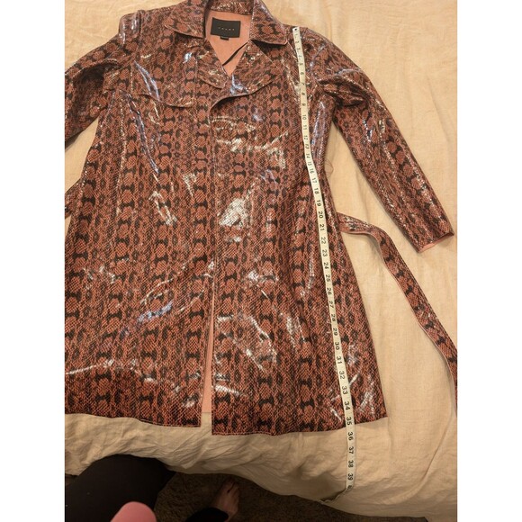 Blank Nyc Trench Coat Snakeskin Print  Reddish Brown /Black Size Small Womens - Picture 9 of 9